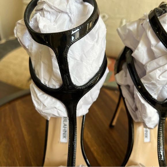 Manolo Blahnik “Cellin” $795 Double T Strap Heels EU38 US8 - Picture 4 of 15